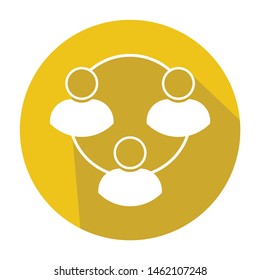 Flat user chain icon vector illustration on color background 