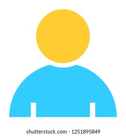Flat user icon member sign avatar button. Quick and easy recolorable shape isolated from background. Vector illustration a graphic element for web internet design.