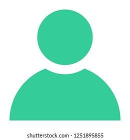 Flat user icon member sign avatar button. Quick and easy recolorable shape isolated from background. Vector illustration a graphic element for web internet design