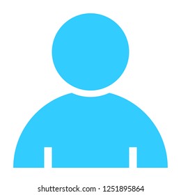 Flat user icon member sign avatar button. Quick and easy recolorable shape isolated from background. Vector illustration a graphic element for web internet design.