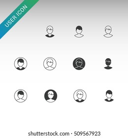 Flat user icon set