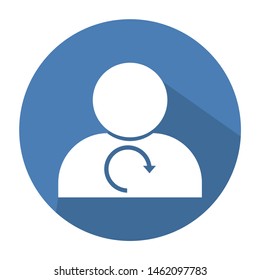 Flat user icon vector illustration on color background 