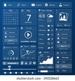 Flat user interface design template page menu and layout vector illustration