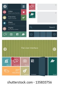 Flat user interface elements and icons