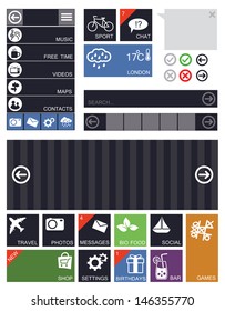 Flat user interface elements and icons