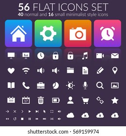 Flat user interface icons set with web elements and buttons for mobile applications isolated vector illustration