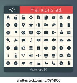 Flat user interface icons set for web and mobile applications isolated vector illustration