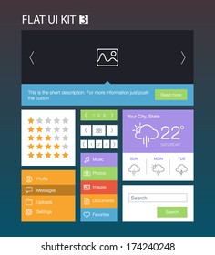 Flat User Interface Kit for web and mobile 3