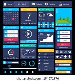 Flat user interface modern mobile design template with business applications vector illustration