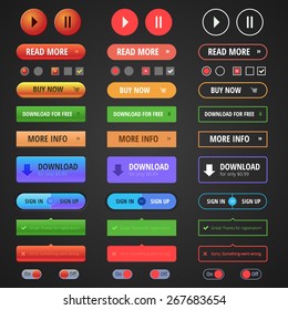 Flat user interface of web elements for website and mobile aplication development.
