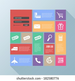Flat user interface for webpage shop