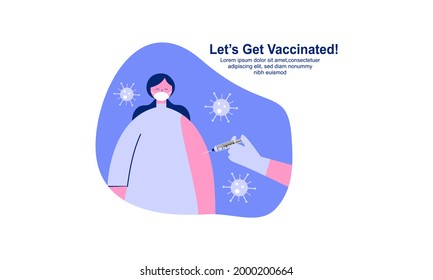 Flat vaccination campaign illustration vector
