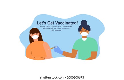 Flat vaccination campaign illustration vector