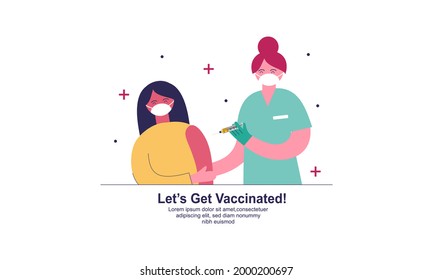 Flat vaccination campaign illustration vector