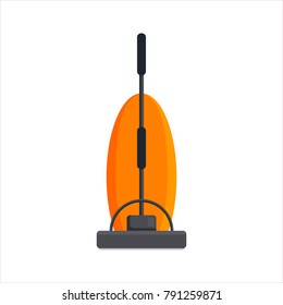 Flat Vacuum Cleaner Icon Logo Isolated On White Background. Electrical Hoover For House Cleaning. Household Equipment - Vector Illustration