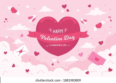 Flat Valentine day Background design