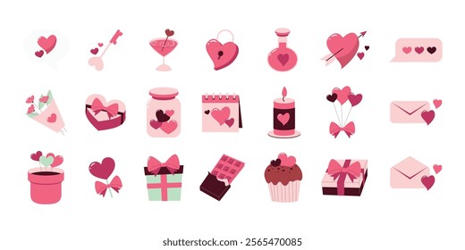 Flat Valentine Day Element Art Illustration
