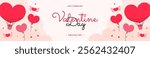 Flat valentine day template for promotional sale, background, banner or landing page template