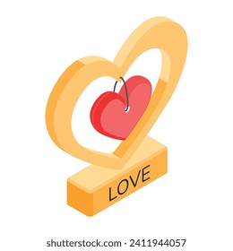 Flat Valentine Presents Isometric Icon