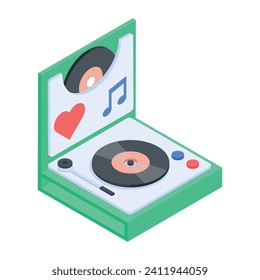 Flat Valentine Presents Isometric Icon