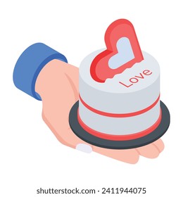 Flat Valentine Presents Isometric Icon