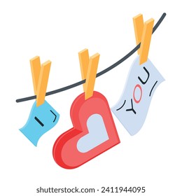 Flat Valentine Presents Isometric Icon