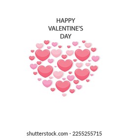 Flat valentine's day background with hearts