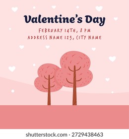 Flat valentines day celebration background. Valentine background