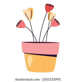 Flat valentine's day flowers illustration.
