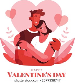 Flat valentine's day illustration design 