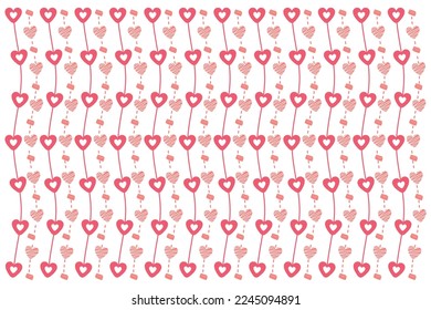 Flat valentine's day pattern. Heart pattern background