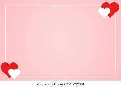 Flat valentines day pink background. Vector symbols of love for Happy Women's, Mother's, Valentine's Day, birthday greeting card design.