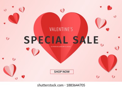 Flat valentine's day sale template Free Vector. Flat style. EPS 10.