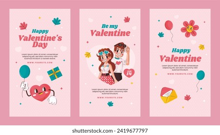 Flat valentines day stories collection