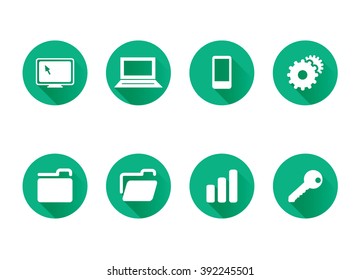 Flat various business web icons