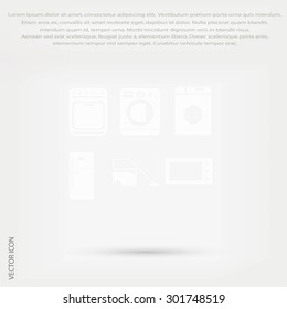 Flat vecior icons home appliances