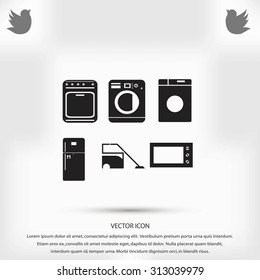 Flat vecior icons home appliances