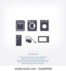 Flat vecior icons home appliances
