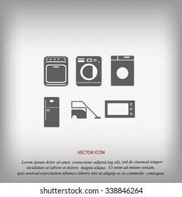 Flat vecior icons home appliances
