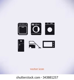 Flat vecior icons home appliances