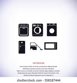 Flat vecior icons home appliances