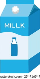  Flat vect or Milk carton box vector illustration flat style on white background