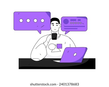 Vecto plano ilustración vectorial de los empresarios que operan en la escena del trabajo
o ilustración de personas de negocios que operan en la escena del trabajo
