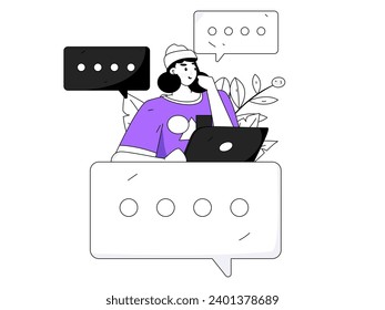 Flat vectoFlat vector illustration of business people operating work scene
r illustration of business people operating work scene
