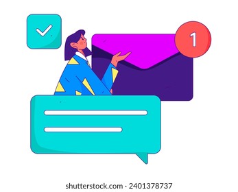 Flat vectoFlat vector illustration of business people operating work scene
r illustration of business people operating work scene
