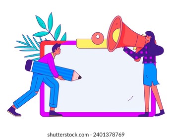 Flat vectoFlat vector illustration of business people operating work scene
r illustration of business people operating work scene
