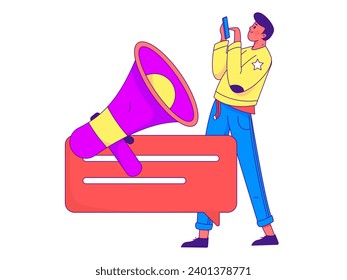 Vecto plano ilustración vectorial de los empresarios que operan en la escena del trabajo
o ilustración de personas de negocios que operan en la escena del trabajo
