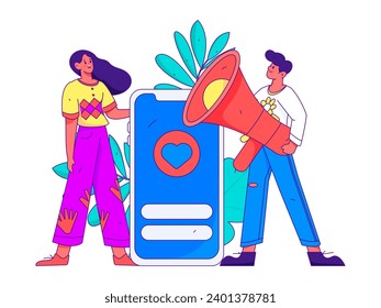 Flat vectoFlat vector illustration of business people operating work scene
r illustration of business people operating work scene
