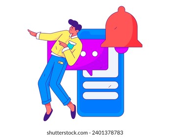 Flat vectoFlat vector illustration of business people operating work scene
r illustration of business people operating work scene
