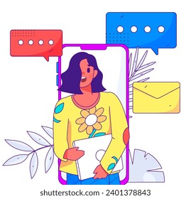 Flat vectoFlat vector illustration of business people operating work scene
r illustration of business people operating work scene
